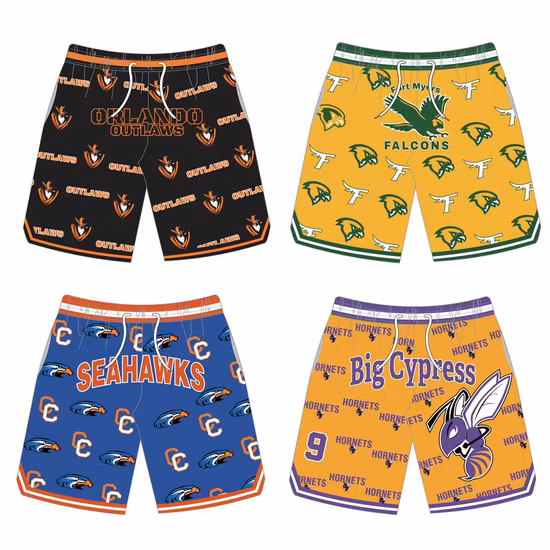 공장 OEM 맞춤형 디자인 경량 속건성 망 여름 해변 수영 서핑 보드 반바지(끈 끈 마감 포함)