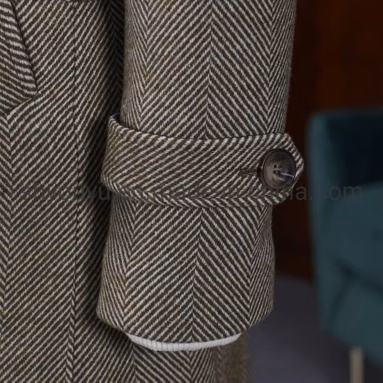 남성 트렌치 코트 완두콩 코트 겨울 긴 싱글 브레스트 클래식 세련된 비즈니스 오버코트